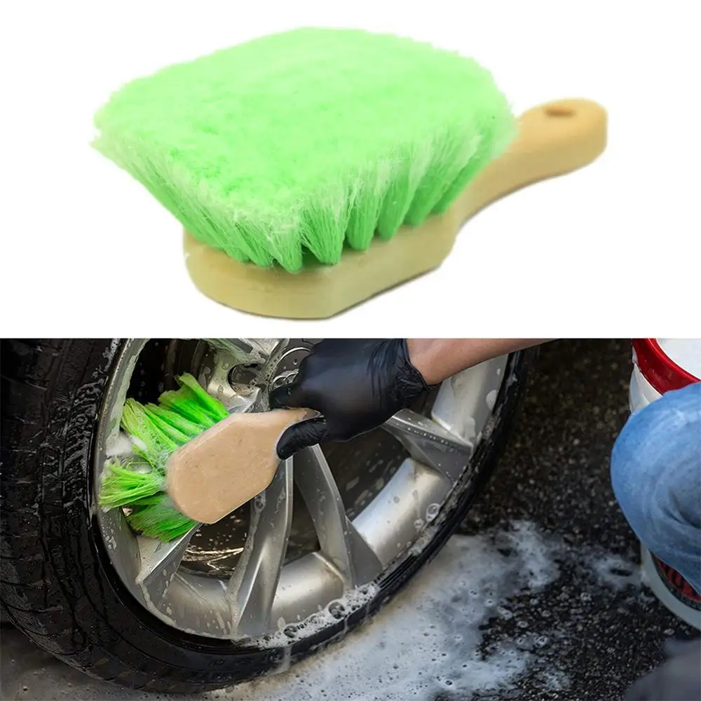 

1xCar Cleaning Brush for Interior Floorliner Carpet Upholstery Detailing Brush Exterior Short Handle Wheel/Tire Brush Body Brush