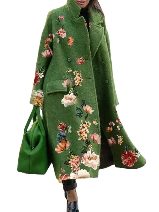 2021 autumn and winter long woolen coat solid color temperament commuter beltless lapel loose-fitting green woolen coat
2021 autumn and winter long woolen coat solid color temperament commuter beltless lapel loose-fitting green woolen coat