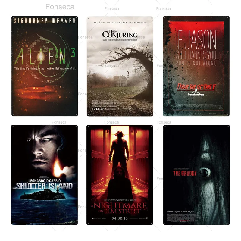Horror Movie Metal Poster Plaque Metal Vintage Thriller Movie Metal Tin Sign Wall Decor for Bar Pub Club Man Cave
Horror Movie Metal Poster Plaque Metal Vintage Thriller Movie Metal Tin Sign Wall Decor for Bar Pub Club Man Cave