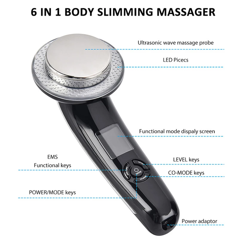 EMS 6 In 1 Ultrasound Cavitation Body Slimming Machine Fat Burner Beauty Anti Cellulite Face Lifting Massager Electrode Skincar
EMS 6 In 1 Ultrasound Cavitation Body Slimming Machine Fat Burner Beauty Anti Cellulite Face Lifting Massager Electrode Skincar