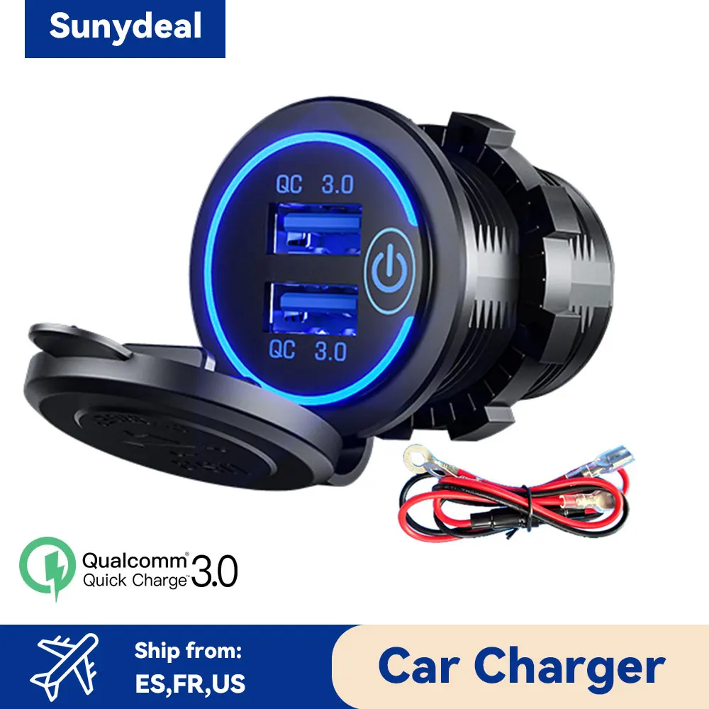 Dual USB Car Charger Socket 36W Fast Charging Phone Adapter With LED Voltmeter Quick Charge QC3.0 for iPhone Xiaomi Samsung
Dual USB Car Charger Socket 36W Fast Charging Phone Adapter With LED Voltmeter Quick Charge QC3.0 for iPhone Xiaomi Samsung