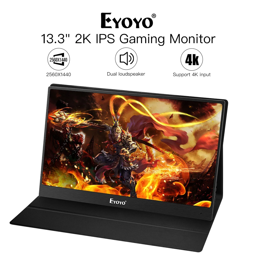 Портативный монитор Eyoyo EM13J hdmi экран 13 3 дюйма 2560X1440 2K ПК PS4 Xbox 360 IPS ЖК дисплей
