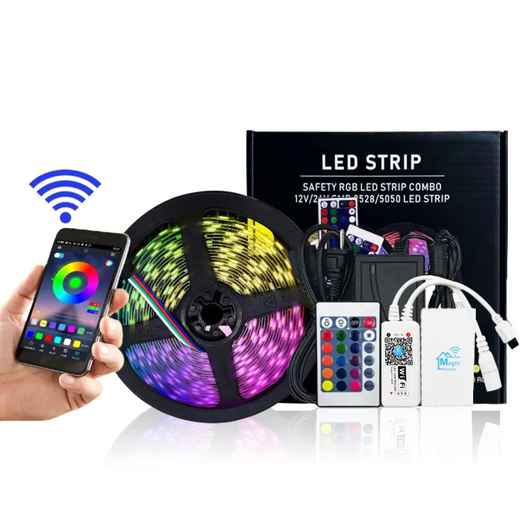 LED light with mobile phone app voice control 5050RGB glue dropping waterproof colorful intelligent WiFi light strip set
LED light with mobile phone app voice control 5050RGB glue dropping waterproof colorful intelligent WiFi light strip set
