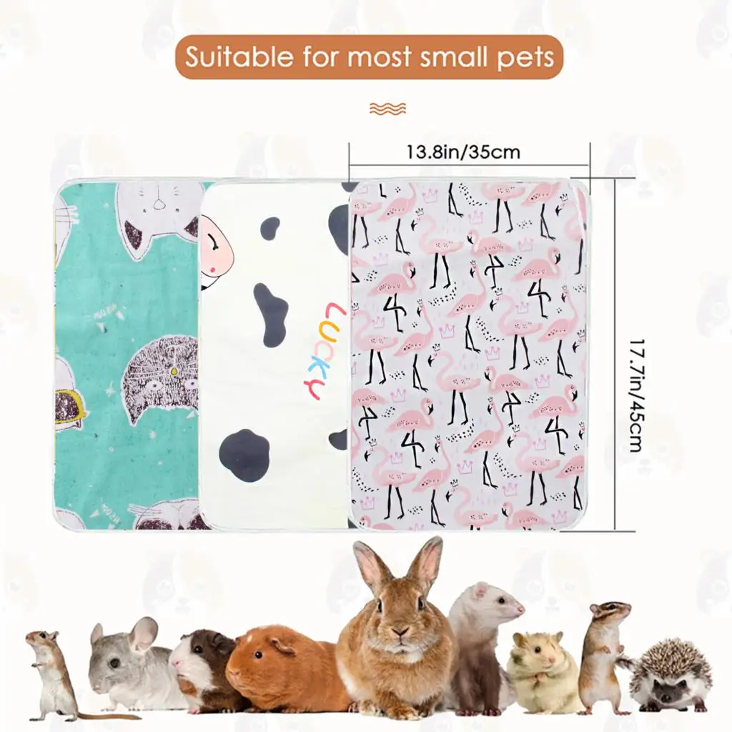 3Pcs Absorbent Guinea Pig Pee Pad Easy Clean Rabbit Guinea Pig Fleece Cage Liners Washable and Reusable Hedgehog Pee Pads Travel
3Pcs Absorbent Guinea Pig Pee Pad Easy Clean Rabbit Guinea Pig Fleece Cage Liners Washable and Reusable Hedgehog Pee Pads Travel