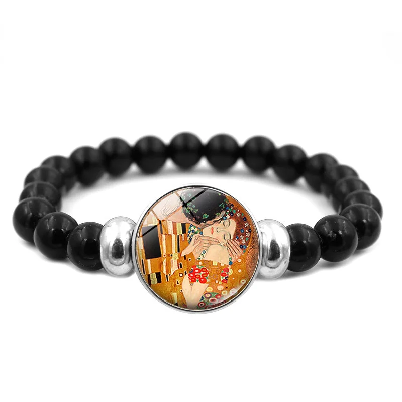 Gustav Klimt The Kiss Handmade Bracelet Girls Jewelry Glass Snap Buttons Beaded Bracelets for Men Women Valentine Gift
Gustav Klimt The Kiss Handmade Bracelet Girls Jewelry Glass Snap Buttons Beaded Bracelets for Men Women Valentine Gift