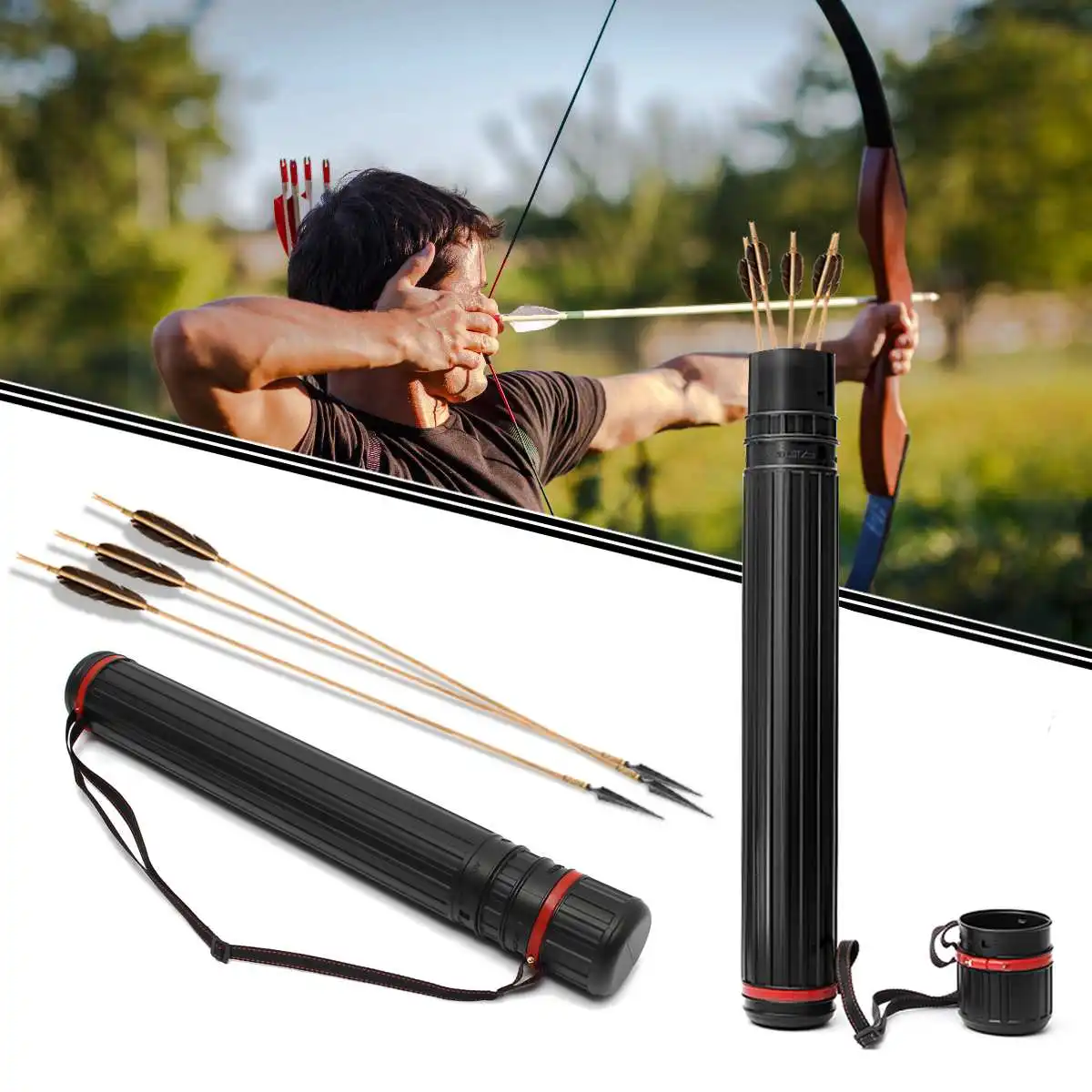 65cm-105cm PE Telescopic arrow archery holder Arrow Tube Hunting Bag quiver for 20pcs arrows with Adjustable back strap
65cm-105cm PE Telescopic arrow archery holder Arrow Tube Hunting Bag quiver for 20pcs arrows with Adjustable back strap