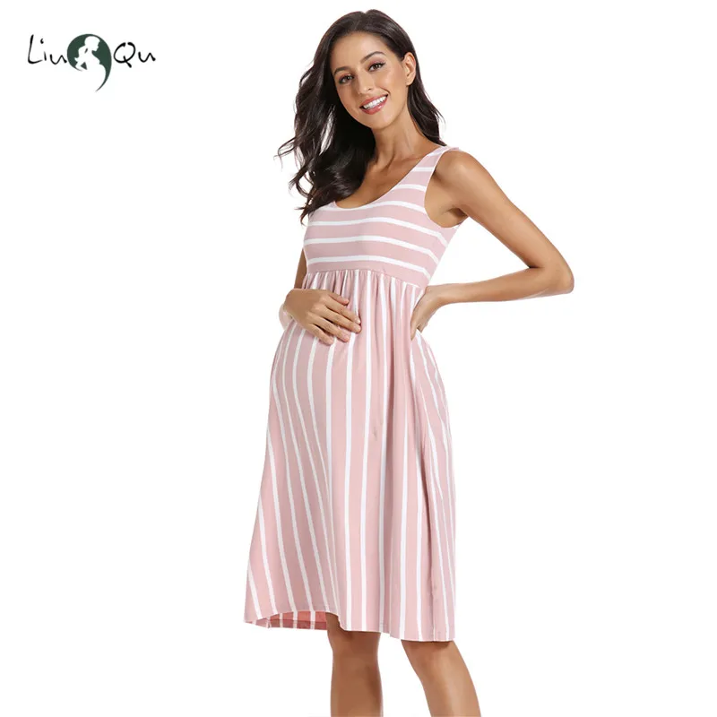Women Summer Sleeveless Maternity Dress Pregancy Tank Scoop Neck Striped Mama Clothes Casual Knee Length for Baby Shower
Women Summer Sleeveless Maternity Dress Pregancy Tank Scoop Neck Striped Mama Clothes Casual Knee Length for Baby Shower