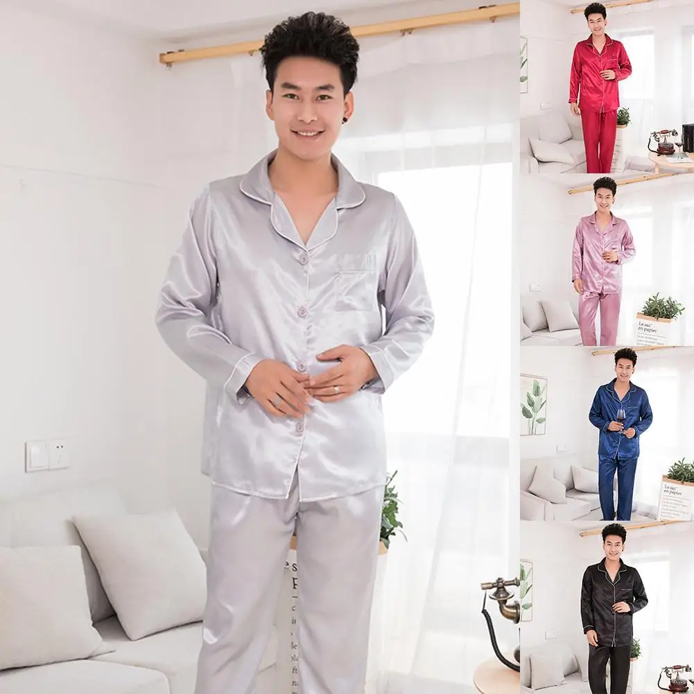 Nightshirt Set Summer Sleepwear Nightwear Top Silk Satin Men Pajamas Set Fashion Sleepwear Couple Solid Color Long Sleeve Suit
Nightshirt Set Summer Sleepwear Nightwear Top Silk Satin Men Pajamas Set Fashion Sleepwear Couple Solid Color Long Sleeve Suit