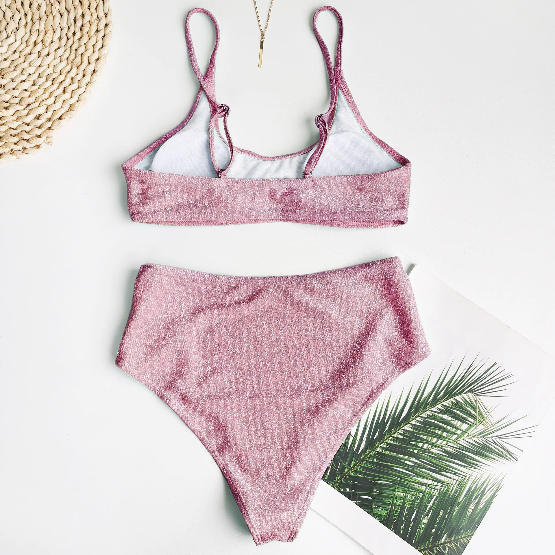 Autuspin Fashion Bikini Pad Push Up Women's Swimsuit High Waist Sexy Bathing Suit Women Casual Beach Swimwear Brazilian Biquini | Женская