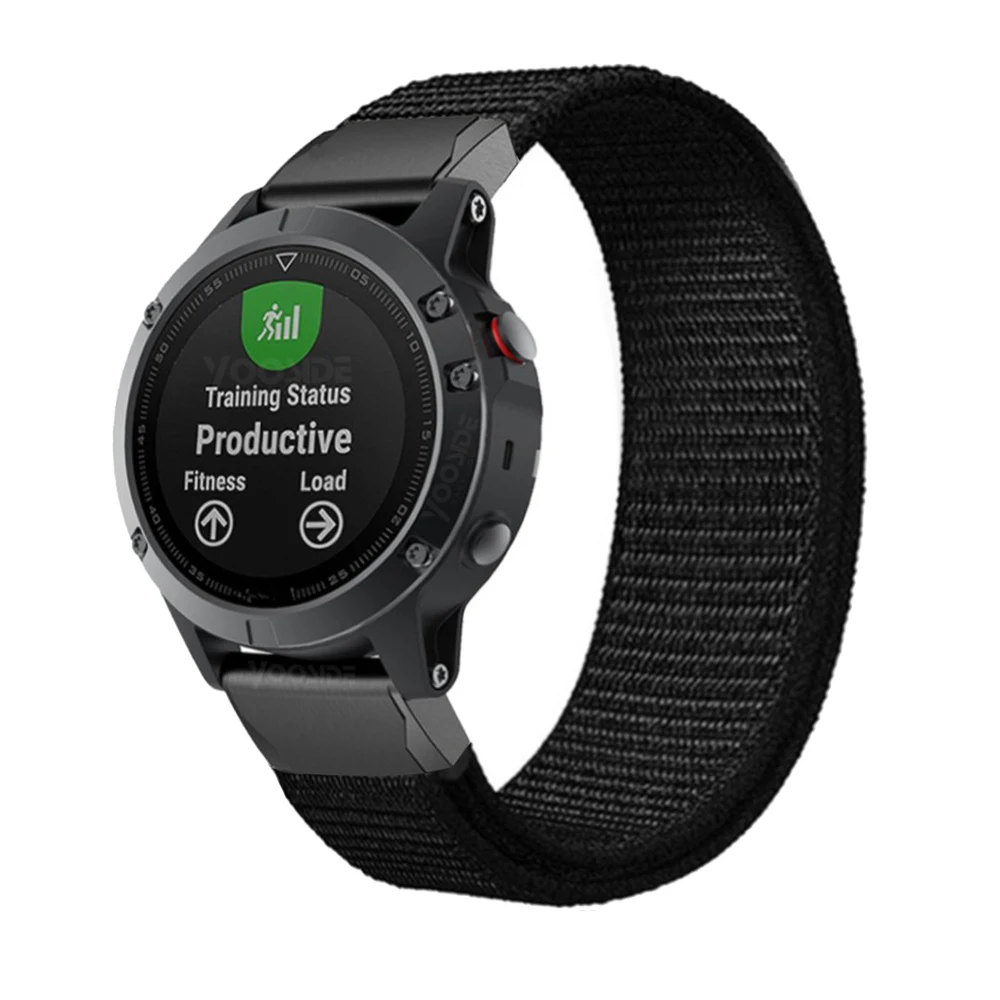 Ремешок нейлоновый для Garmin Fenix 6 6X Pro 5 5X plus 3 3HR Forerunner 935 945 D2 Bravo быстросъемный