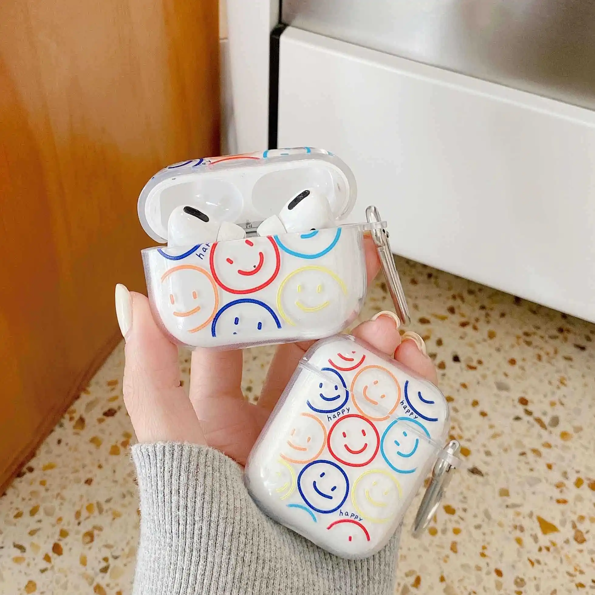 Smiley soft clear silicone Earphone shell For Apple Airpod 2/1 Cover For Airpod pro 3 Earphone case for airpods capa fundas
Smiley soft clear silicone Earphone shell For Apple Airpod 2/1 Cover For Airpod pro 3 Earphone case for airpods capa fundas