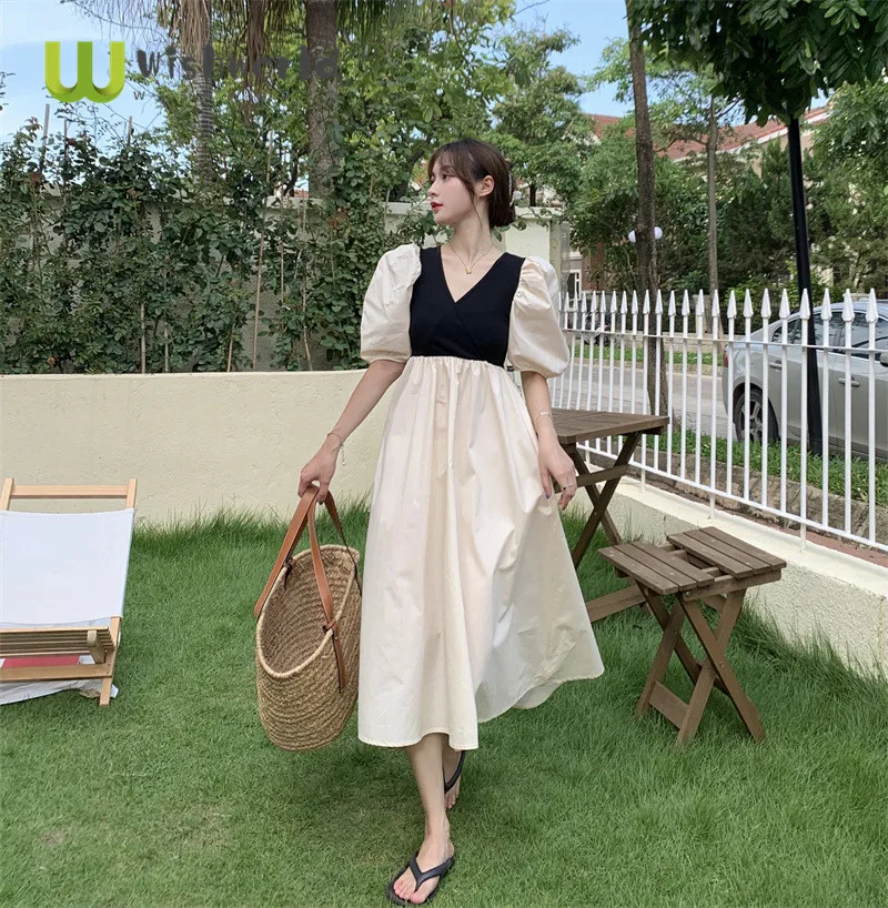 2021 Summer New Stitching V-neck Bow Fold Dress Fashion Women Casual Mini Summer Sun Dress Boutique Party Dress
2021 Summer New Stitching V-neck Bow Fold Dress Fashion Women Casual Mini Summer Sun Dress Boutique Party Dress