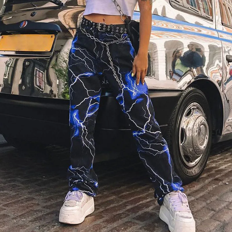 Брюки женские с принтом молнии, модные длинные джоггеры с завышенной талией, спортивные Прямые брюки с широкими штанинами, уличная одежда на осень
Брюки женские с принтом молнии, модные длинные джоггеры с завышенной талией, спортивные Прямые брюки с широкими штанинами, уличная одежда на осень