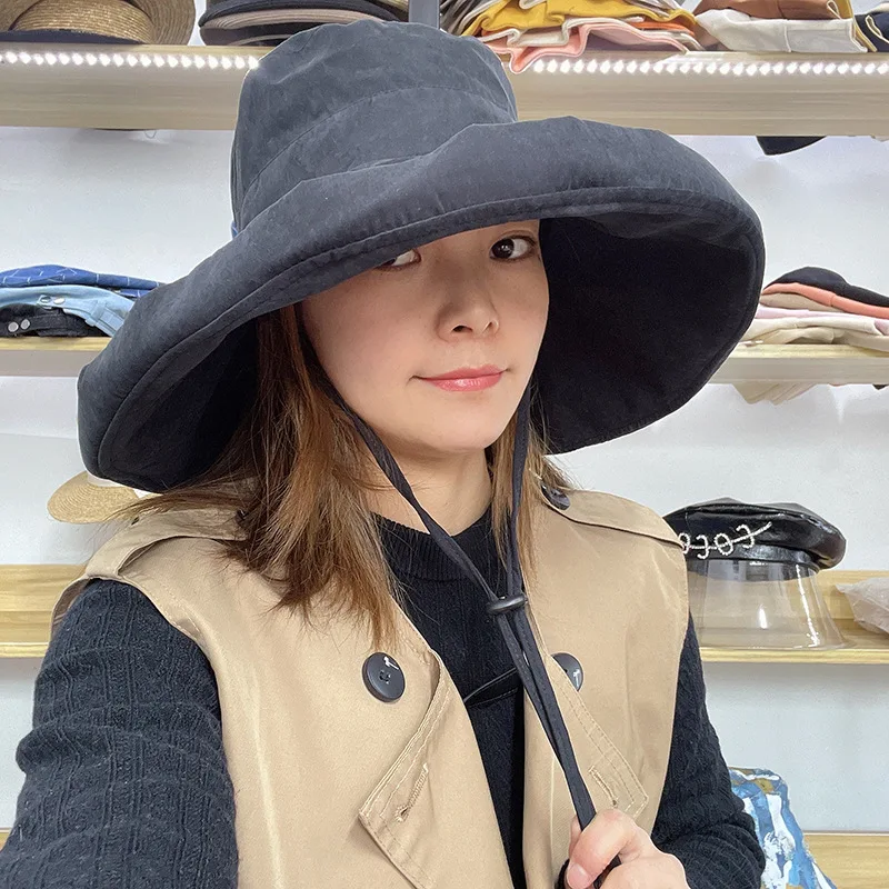 Solid Color Hat Female Summer Travel Sun Cut Hat Windproof Big Brim Sun Hat Folding Hat
Solid Color Hat Female Summer Travel Sun Cut Hat Windproof Big Brim Sun Hat Folding Hat