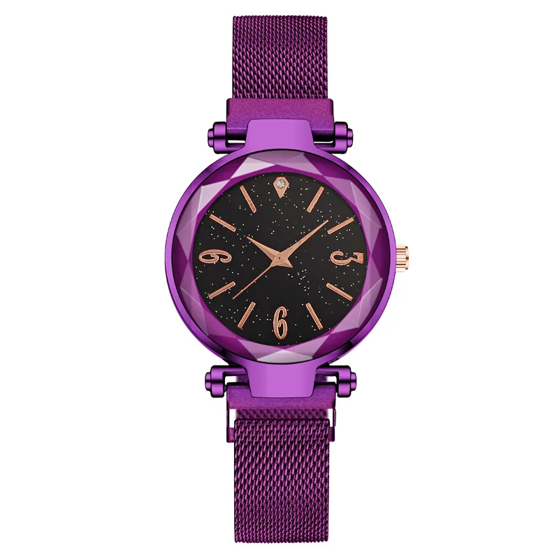 New Luxurious Womens Digital Diamond Starry Sky Magnet Ladies Quartz Watch Purple Stainless Steel Strap Watches For Women Clock
New Luxurious Womens Digital Diamond Starry Sky Magnet Ladies Quartz Watch Purple Stainless Steel Strap Watches For Women Clock