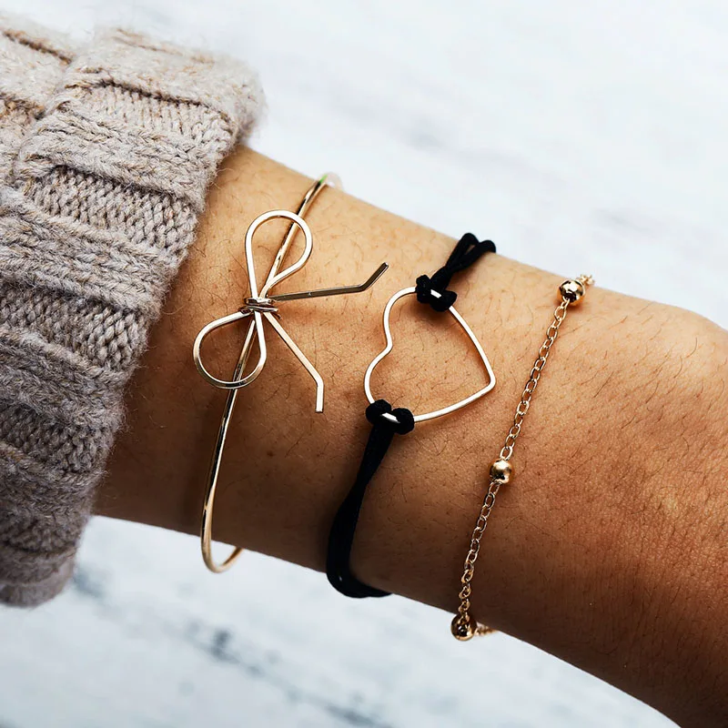 New Bohemian Black Rope Chain Bracelet Set For Women aircraft Shell Moon Heart crystal Charm Bangle Boho Jewelry
New Bohemian Black Rope Chain Bracelet Set For Women aircraft Shell Moon Heart crystal Charm Bangle Boho Jewelry