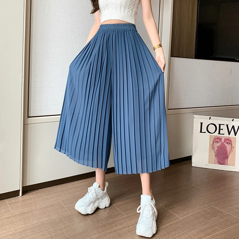 Limiguyue Summer Women Korean Pleated Chiffon Pants Wide Leg Pants Casual Loose Calf-Length High Waist Straight-Leg Pants K2048
Limiguyue Summer Women Korean Pleated Chiffon Pants Wide Leg Pants Casual Loose Calf-Length High Waist Straight-Leg Pants K2048
