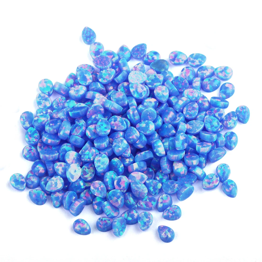 Factory Price 20pcs/lot Pear Cabochon Flat Bottom Synthetic OP74 Loose Opal Gems | Украшения и аксессуары