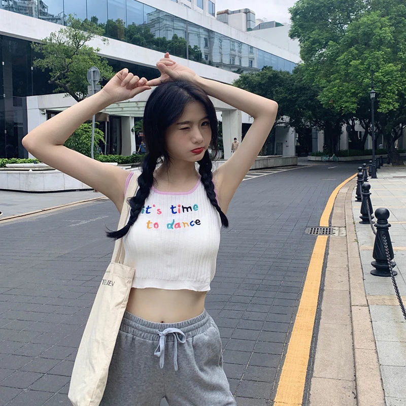 Harajpee Spring Camis 2021 New Korean Version Elegant Style Color Letter Suspender Tanks Female Student Slim Knit Bottom Tops
Harajpee Spring Camis 2021 New Korean Version Elegant Style Color Letter Suspender Tanks Female Student Slim Knit Bottom Tops