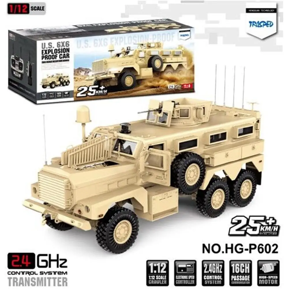 RCtown HG P602 1/12 2 4G RC грузовик 6WD 16CH 25 км/ч Cougar электрический модель автомобилей