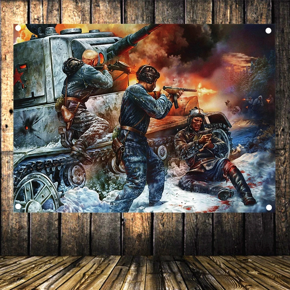 WW II Tank Battle Old Photo Retro Military Poster HD Canvas Print Art Flag Banner Mural Tapestry Wall Stickers Home Decoration
WW II Tank Battle Old Photo Retro Military Poster HD Canvas Print Art Flag Banner Mural Tapestry Wall Stickers Home Decoration