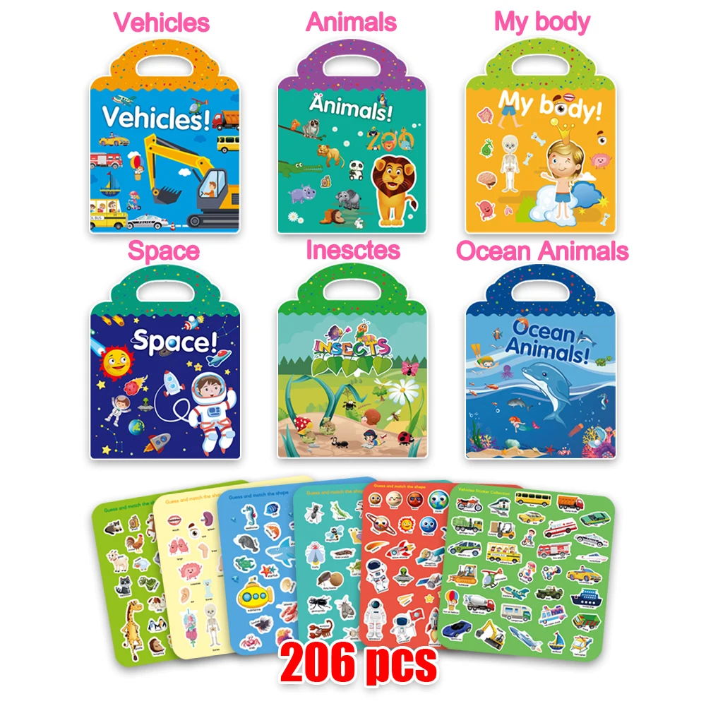 Children Stickers Books Reusable Scenes Stickers Puzzle Game DIY Cartoon Stickers Learning Education Toys For Children Kids Gift
Children Stickers Books Reusable Scenes Stickers Puzzle Game DIY Cartoon Stickers Learning Education Toys For Children Kids Gift