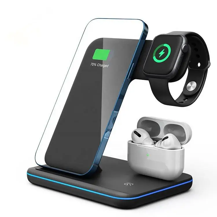 SUNLINE 3 in 1 15W Multi-function Wireless Charger Wireless Charger Stand Fast Charging Cell Phone Holder
SUNLINE 3 in 1 15W Multi-function Wireless Charger Wireless Charger Stand Fast Charging Cell Phone Holder
