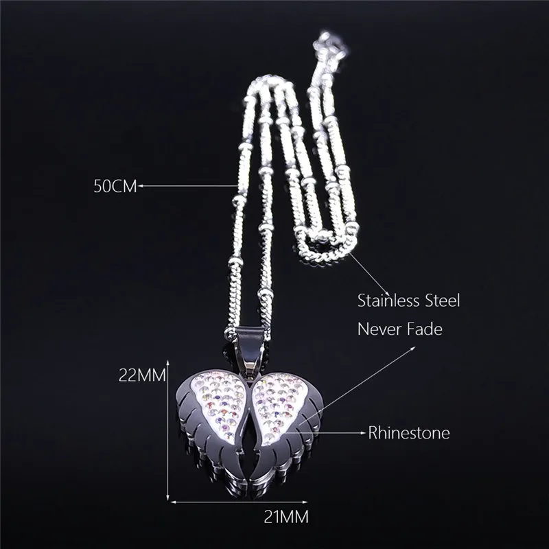 Wing Crystal Stainless Steel Charm Necklace Women Silver Color Chain Necklaces Jewelry cadenas de acero inoxidab N4801S01
Wing Crystal Stainless Steel Charm Necklace Women Silver Color Chain Necklaces Jewelry cadenas de acero inoxidab N4801S01