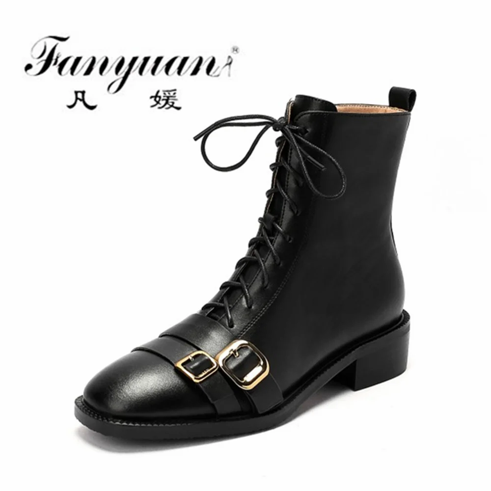 Fanyuan Autumn Winter Rivets Genuine Leather Women Ankle Boots Punk Motorcycle Boots Party Shoes Woman Buckle Female Short Boots
Fanyuan Autumn Winter Rivets Genuine Leather Women Ankle Boots Punk Motorcycle Boots Party Shoes Woman Buckle Female Short Boots
