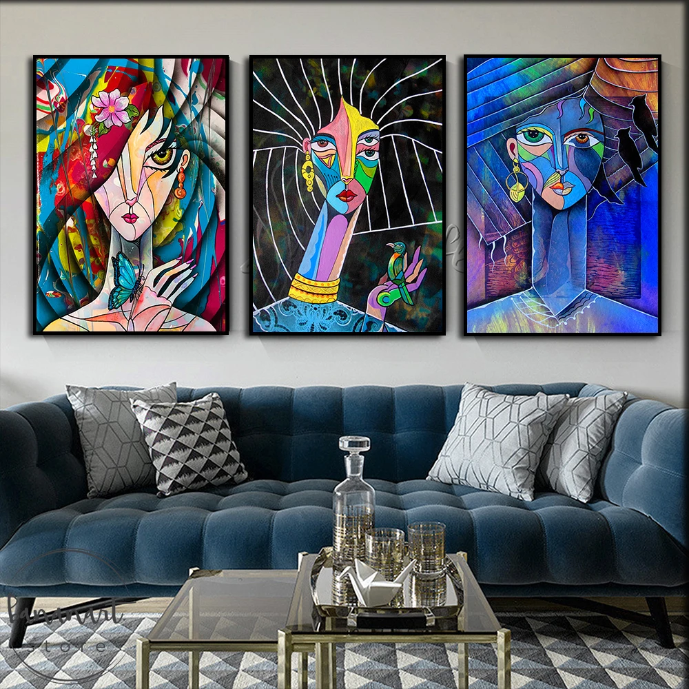 New Nordic Living Room Art Cubism Woman Portrait Headdress Flower Animal Poster Canvas Painting Wall Art Picture Home Decoration
New Nordic Living Room Art Cubism Woman Portrait Headdress Flower Animal Poster Canvas Painting Wall Art Picture Home Decoration
