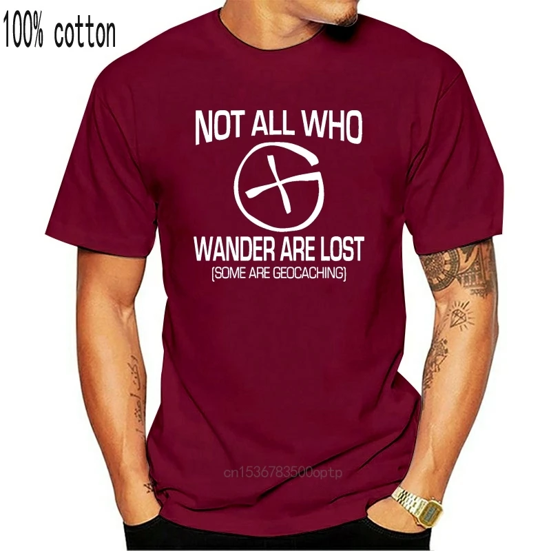

man's T-shirt Fashion Tees Short Sleeve Men Summer Not All Who Wander Are Lost Geocaching Crew Neck T Shirt For Mans