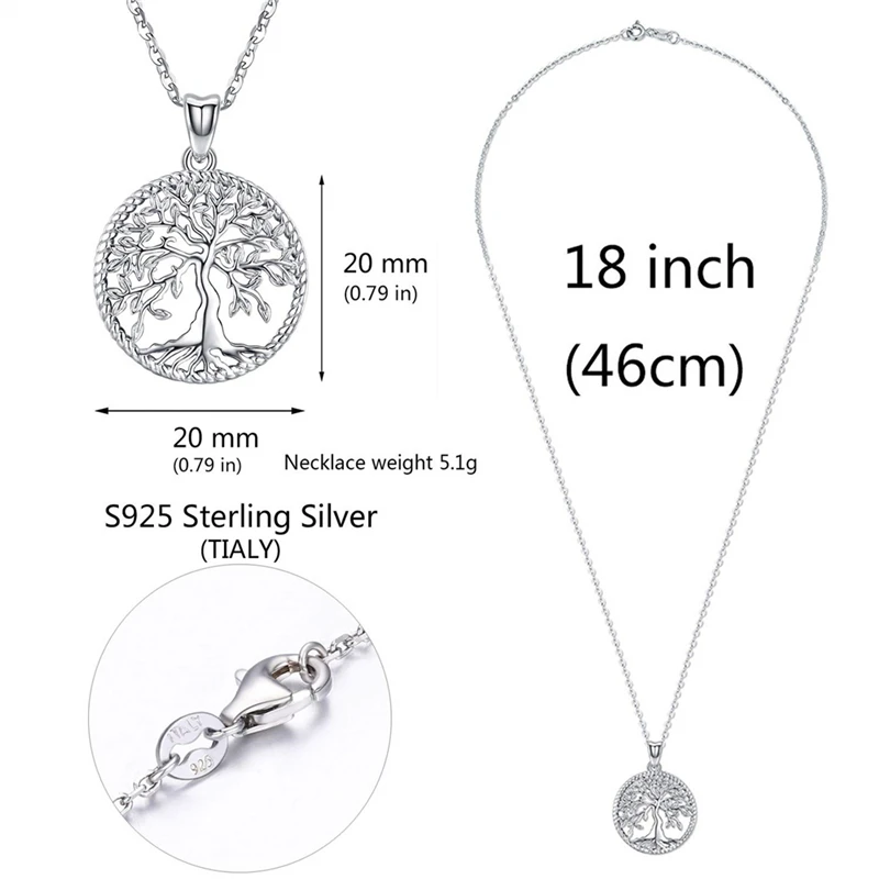 2020 New 925 Sterling Silver Round Shape Pandant Necklaces For Women Girls Fashion O Chain Charm Gifts | Украшения и аксессуары