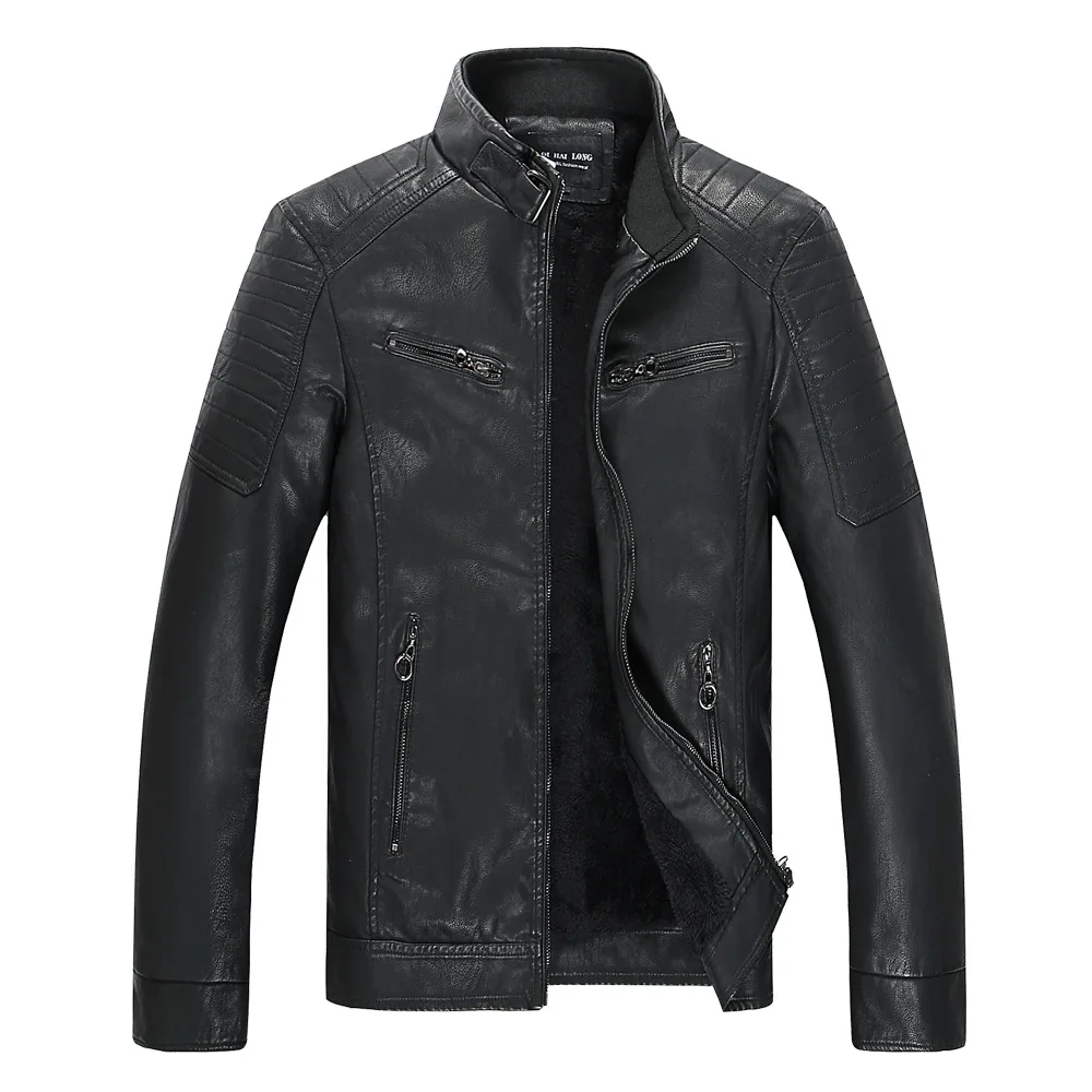 2020 Men's Brushed and Thick Leather Jacket Autumn Youth Casual PU Leather Stand Collar Leather Jacket
2020 Men's Brushed and Thick Leather Jacket Autumn Youth Casual PU Leather Stand Collar Leather Jacket