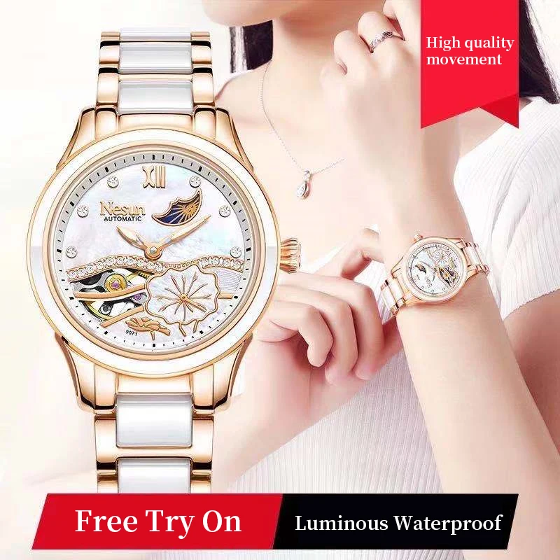 NESUN New Fashion Luxury Brand Women Mechanical Watch Female Clock Automatic Mechanical Watches For Women Montre Femme Gift 9071
NESUN New Fashion Luxury Brand Women Mechanical Watch Female Clock Automatic Mechanical Watches For Women Montre Femme Gift 9071