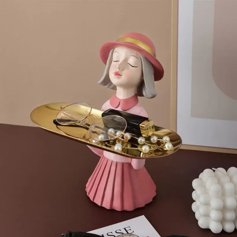 Statue Storage Tray Resin Girl Figurine Tabletop Sculptures Living Room Art Ornament Storage Holder For Key Candy Jewelry
Statue Storage Tray Resin Girl Figurine Tabletop Sculptures Living Room Art Ornament Storage Holder For Key Candy Jewelry