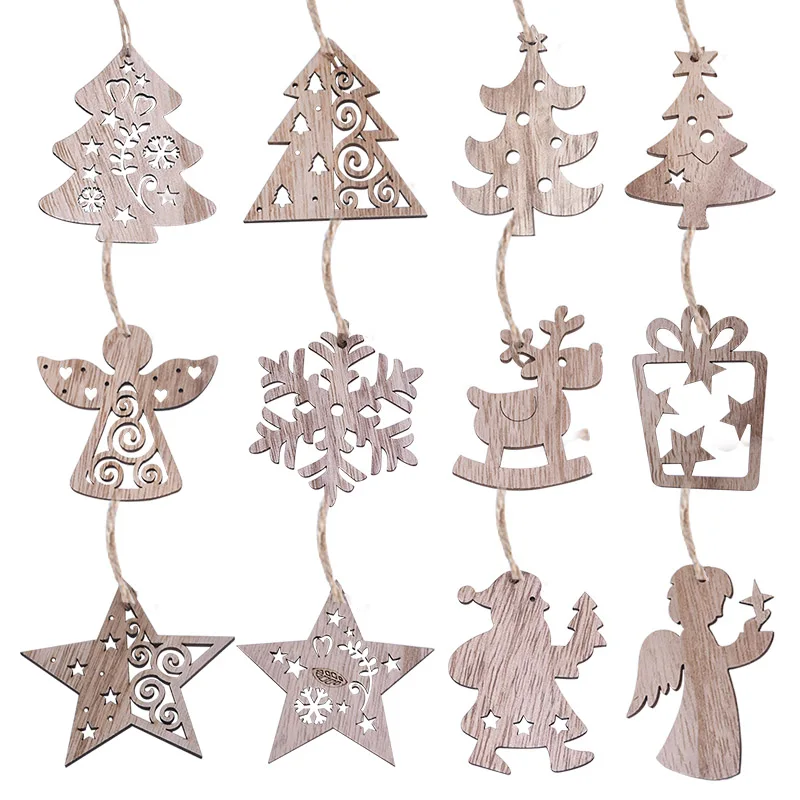 6Pcs/Set Vintage Party Wooden Pendants Ornaments with Hemp Rope Snowflake Star Angel Craft Christmas Tree Decorations Supplies
6Pcs/Set Vintage Party Wooden Pendants Ornaments with Hemp Rope Snowflake Star Angel Craft Christmas Tree Decorations Supplies