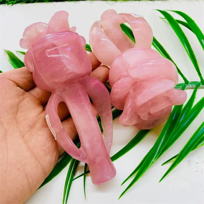 Different Sizes Of Home Furnishings Crystal Natural Stone Rose Quartz Charming Flowers LH
Different Sizes Of Home Furnishings Crystal Natural Stone Rose Quartz Charming Flowers LH