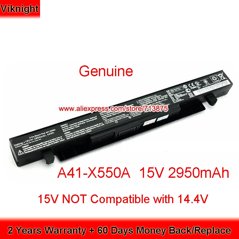 Оригинальный аккумулятор A41-X550A для ноутбука ASUS X550D, X550B, F550C, F550VC, X550, X450C, X450, X550JX, X550V, 15 в, 2950 мА · ч
Оригинальный аккумулятор A41-X550A для ноутбука ASUS X550D, X550B, F550C, F550VC, X550, X450C, X450, X550JX, X550V, 15 в, 2950 мА · ч