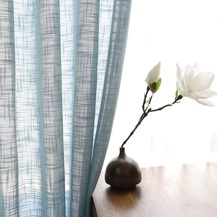 Фото Современные льняные полузатемняющие конопляные шторы китайская - купить