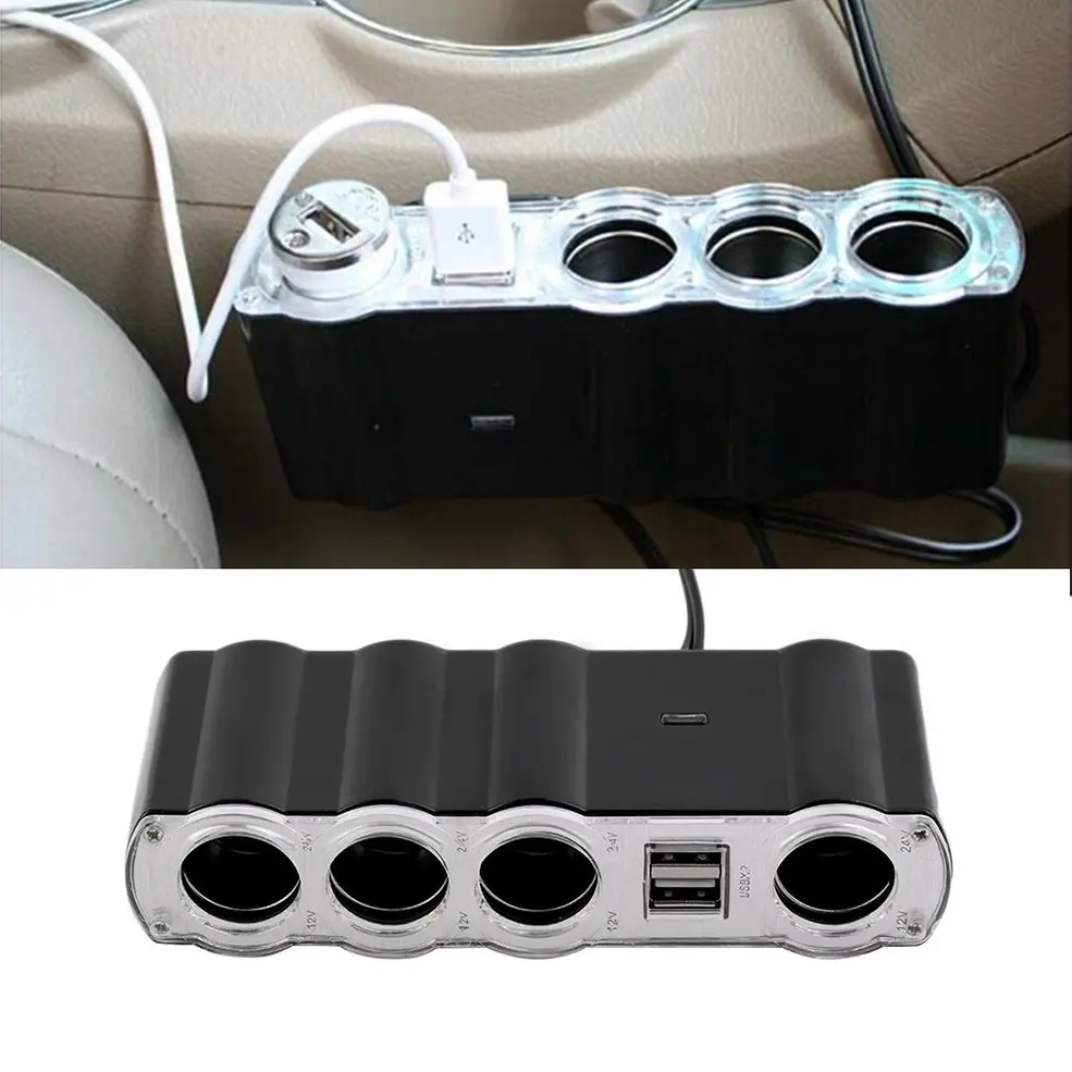 12V - 24V 4 Way Multi Socket Car Charger Vehicle Auto Car Cigarette Lighter Socket Splitter & Dual USB Ports Plug Adapter
12V - 24V 4 Way Multi Socket Car Charger Vehicle Auto Car Cigarette Lighter Socket Splitter & Dual USB Ports Plug Adapter