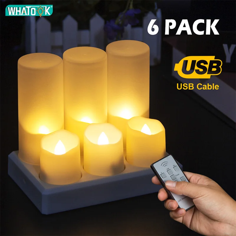 6 Pack LED Flameless Candles Remote Electric Tea Light Fake Vela Flame Votive Timer Tealight Home Decor Charging or no Charging
6 Pack LED Flameless Candles Remote Electric Tea Light Fake Vela Flame Votive Timer Tealight Home Decor Charging or no Charging