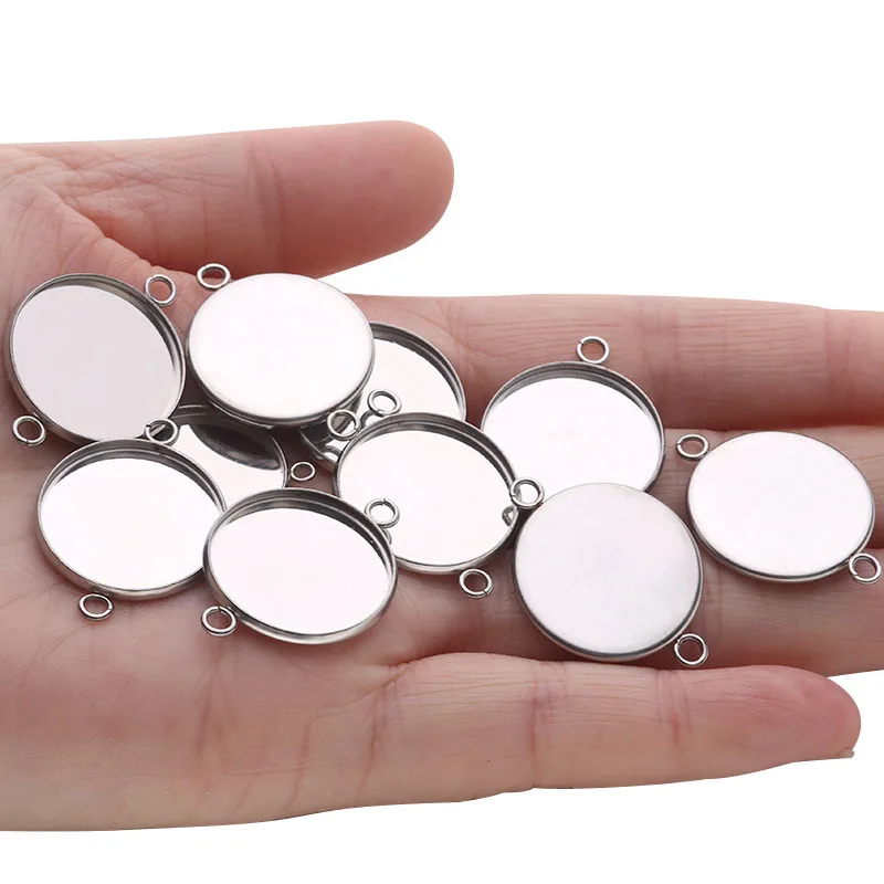 30pcs Stainless Steel Double Hole Pendant Blank/Base,Fit 8mm-25mm Glass Connector DIY Jewelry Making Accessories Wholesale
30pcs Stainless Steel Double Hole Pendant Blank/Base,Fit 8mm-25mm Glass Connector DIY Jewelry Making Accessories Wholesale