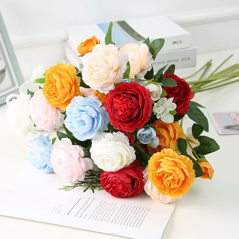 Silk Artificial Fake Western Rose Flower Peony Bridal Bouquet Wedding Classic European Style High Realistic Appearance
Silk Artificial Fake Western Rose Flower Peony Bridal Bouquet Wedding Classic European Style High Realistic Appearance