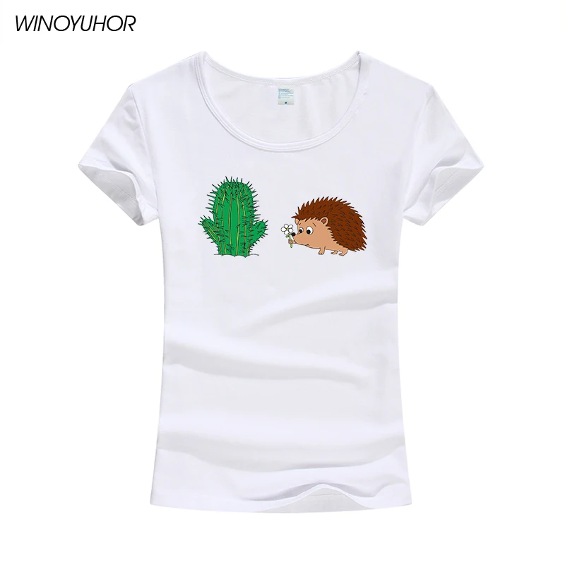 Hedgehog And Cactus T-Shirt Women Fashion Harajuku Animals And Plants Funny T Shirts Femem Cotton O-Neck Slim Girls Tshirt
Hedgehog And Cactus T-Shirt Women Fashion Harajuku Animals And Plants Funny T Shirts Femem Cotton O-Neck Slim Girls Tshirt