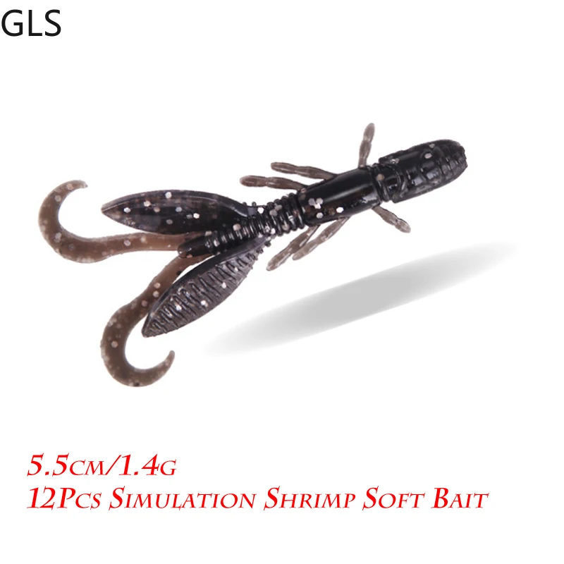 2022 New Simulation Shrimp Fishing Bait Fishing Tools 12Pcs 5.5cm/1.4g Saltwater Accessories Silicone Soft Bait
2022 New Simulation Shrimp Fishing Bait Fishing Tools 12Pcs 5.5cm/1.4g Saltwater Accessories Silicone Soft Bait