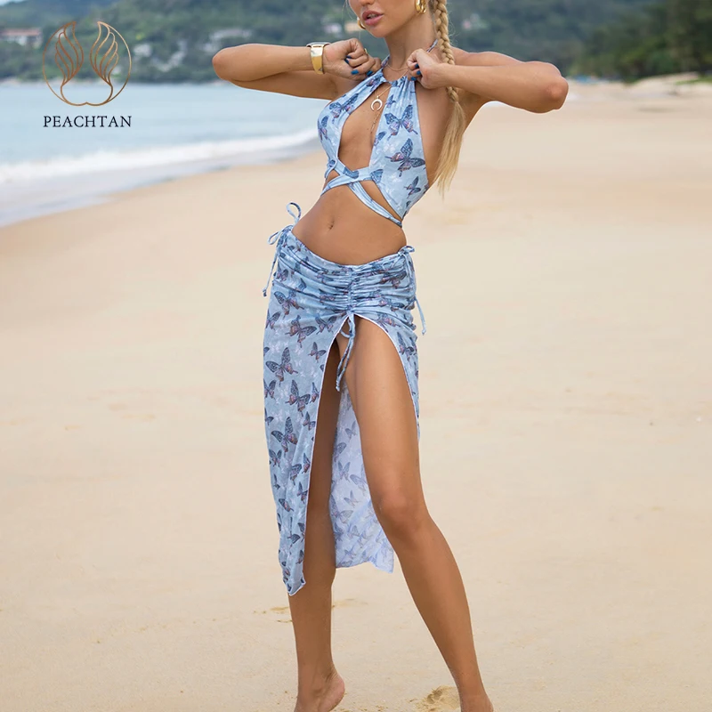 Peachtan Sexy hollow out bikini set Print 3 piece swimsuit women String swimwear conjunto biquinis feminino trajes de baño mujer
Peachtan Sexy hollow out bikini set Print 3 piece swimsuit women String swimwear conjunto biquinis feminino trajes de baño mujer