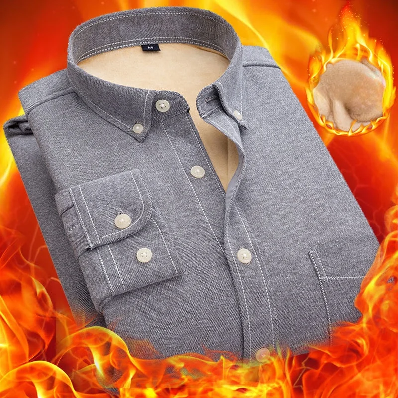 Men's Long Sleeve Oxford Dress Shirt Front Patch Chest Pocket Regular-fit Button-down Collar Thick Warm Work Shirts Y235
Men's Long Sleeve Oxford Dress Shirt Front Patch Chest Pocket Regular-fit Button-down Collar Thick Warm Work Shirts Y235
