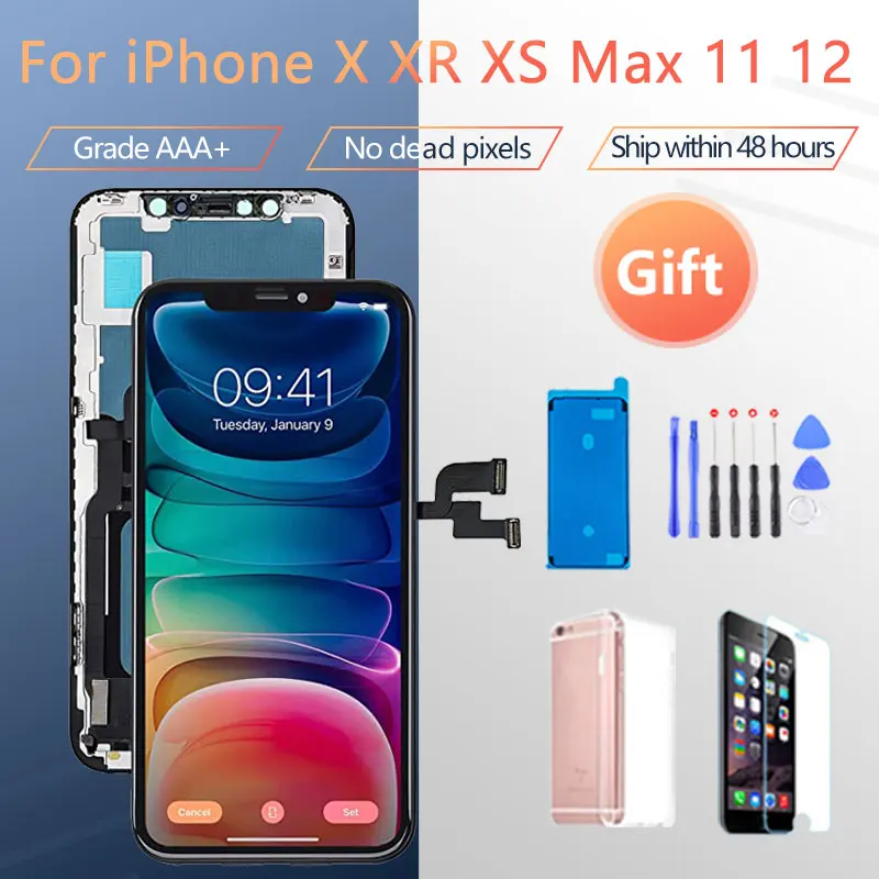 OLED для iphone X XS MAX XR TFT с 3D сенсорным дигитайзером в сборе 11 12 Pro Max, сменный ЖК-экран + подарок
OLED для iphone X XS MAX XR TFT с 3D сенсорным дигитайзером в сборе 11 12 Pro Max, сменный ЖК-экран + подарок