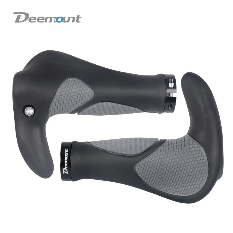 

Deemount Ergonomic Hand Grips Mold-in Black Grey Dual Color Tone Grip Handlebar End Sheath Casing Hand Rest Good Fit to Palm