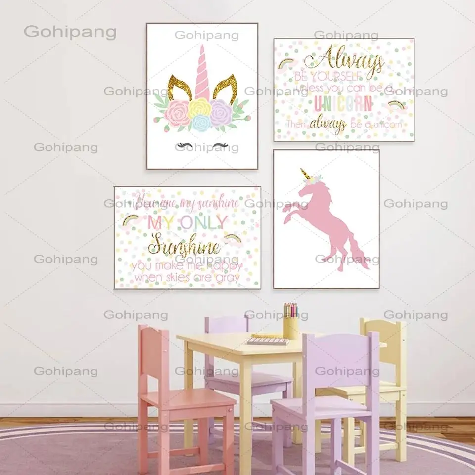Home Decor Nordic Style Canvas Modern Unicorn Letter Painting Pictures Wall Art Prints Canvas Modular Poster for Girl Room
Home Decor Nordic Style Canvas Modern Unicorn Letter Painting Pictures Wall Art Prints Canvas Modular Poster for Girl Room